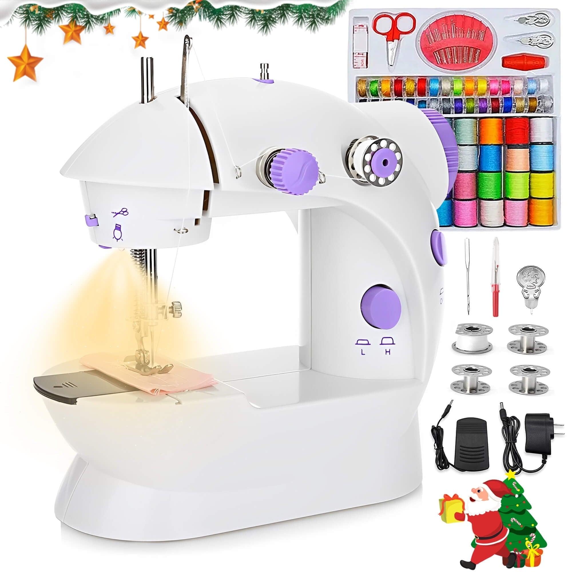Fixdono Mini Sewing Machine for Beginners, 111-Piece Portable Kit, Dual Speed - ClubOn