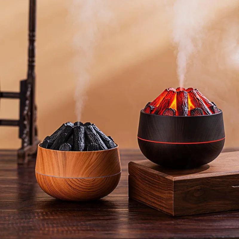 Flame Mountain USB Air Humidifier & Aromatherapy Diffuser – 300ML Simulated Volcano Fragrance Diffuser - ClubOn