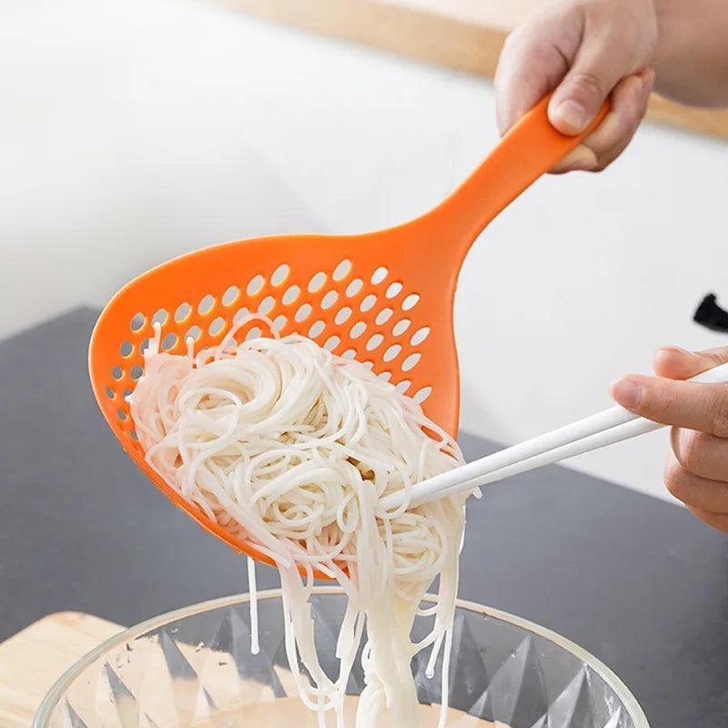 Nylon Food Strainer Spoon – Large Colander & Drainage Spatula for Cooking and Soup - ClubOn