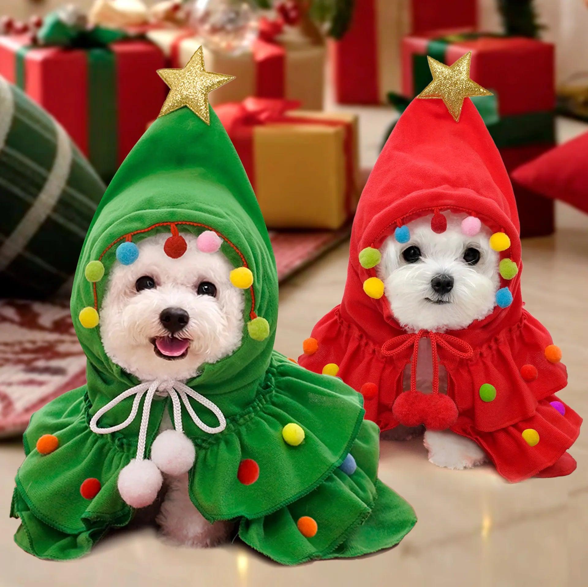 Two-Color Christmas Cloak for Pets - ClubOn