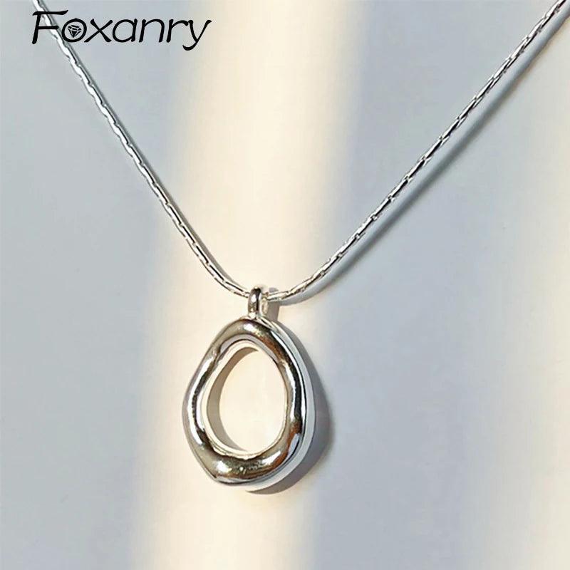 Foxanry Hollow Irregular Water Drop Necklace - Stylish Clavicle Chain - ClubOn
