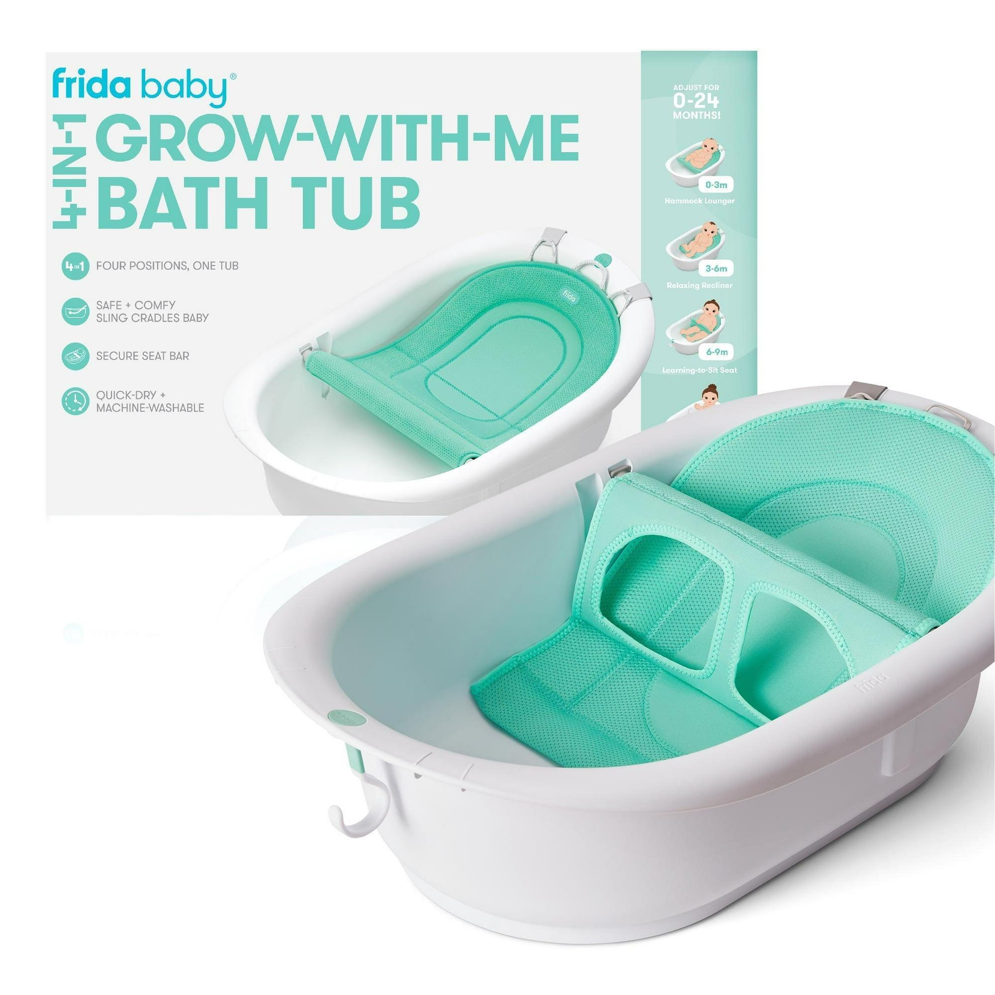 Frida Baby 4-in-1 Grow with Me Bathtub – Newborn to Toddler, White - ClubOn