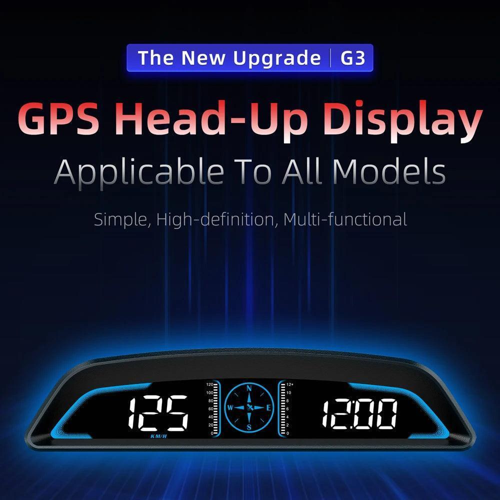 G3 GPS HUD Auto Speedometer - Head-Up Display with Digital Alarm - ClubOn