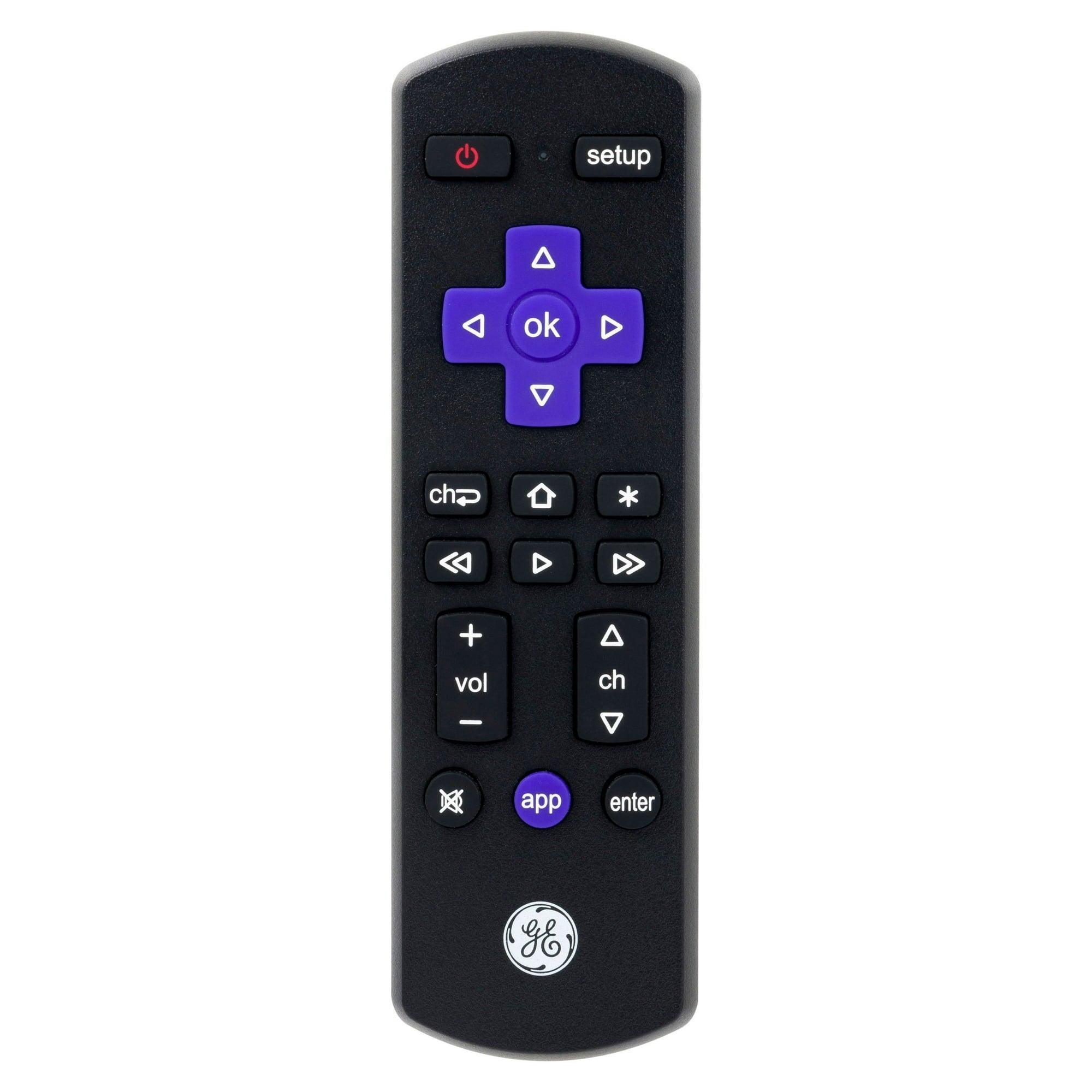 GE Roku TV Direct Replacement Remote Control, Black, Model 66814 - ClubOn
