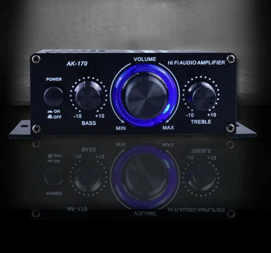 400W 12V 2 Channel Powerful Stereo Audio Power Amplifier HiFi Bass Amp Car Home - ClubOn