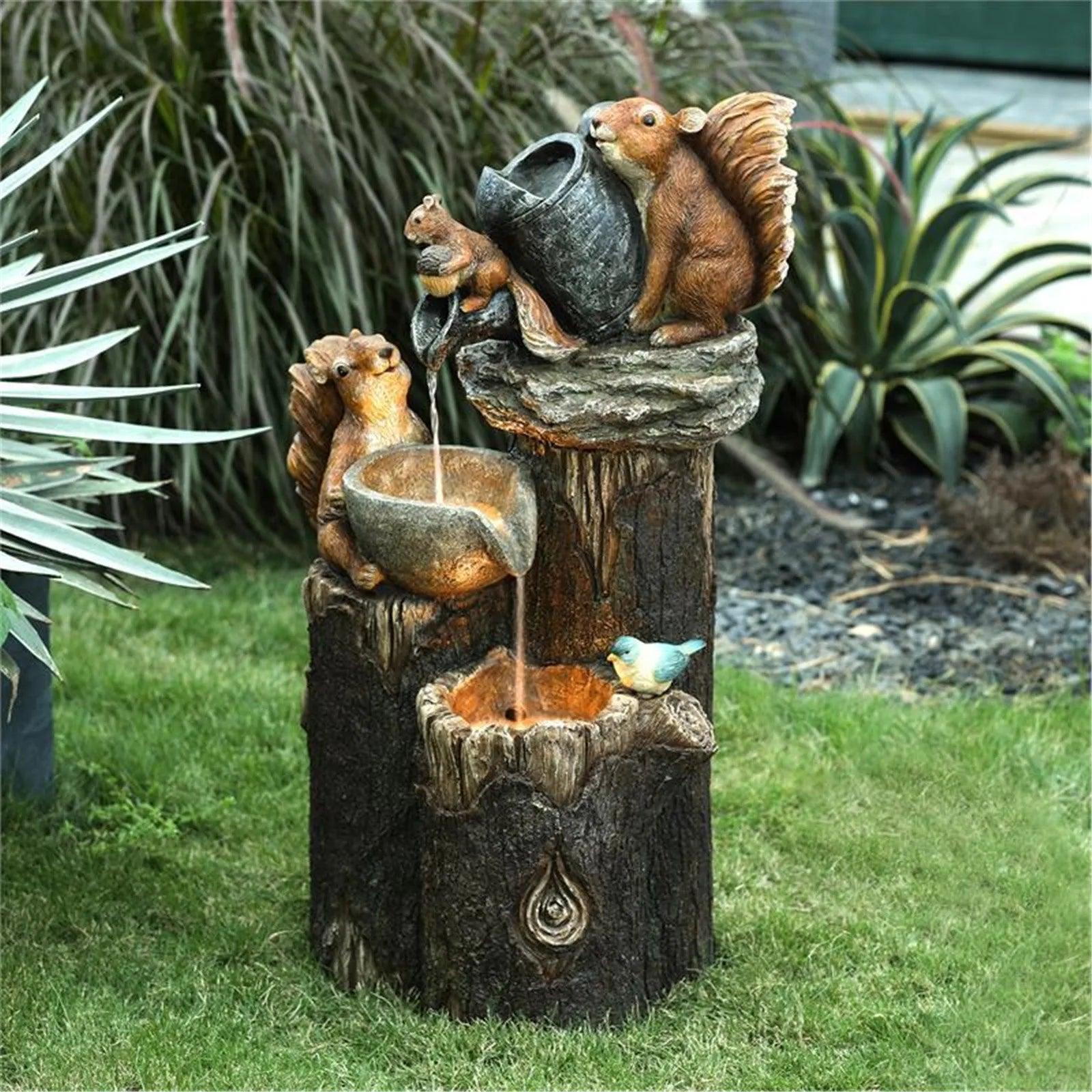 Charming Garden Squirrel Figurine - Outdoor Decor Statue - ClubOn