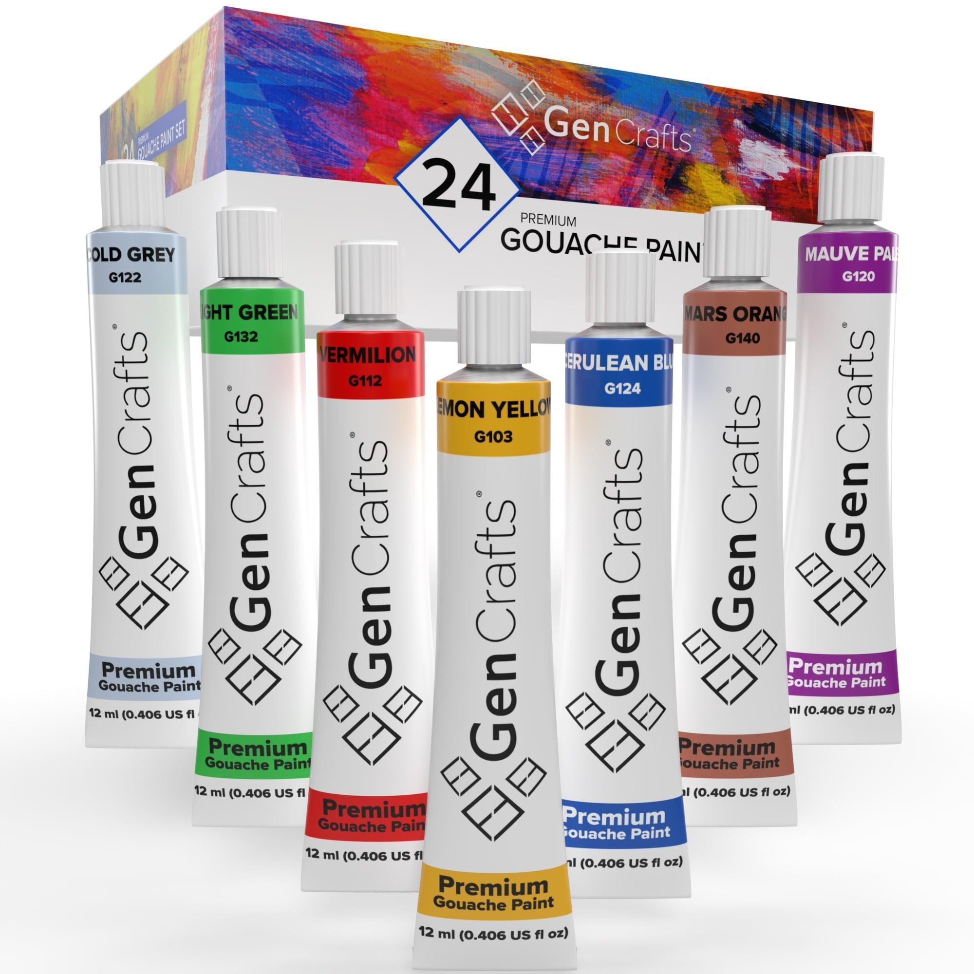 GenCrafts Gouache Paint Tubes Set of 24, 12ml for Painting & Illustrations - ClubOn