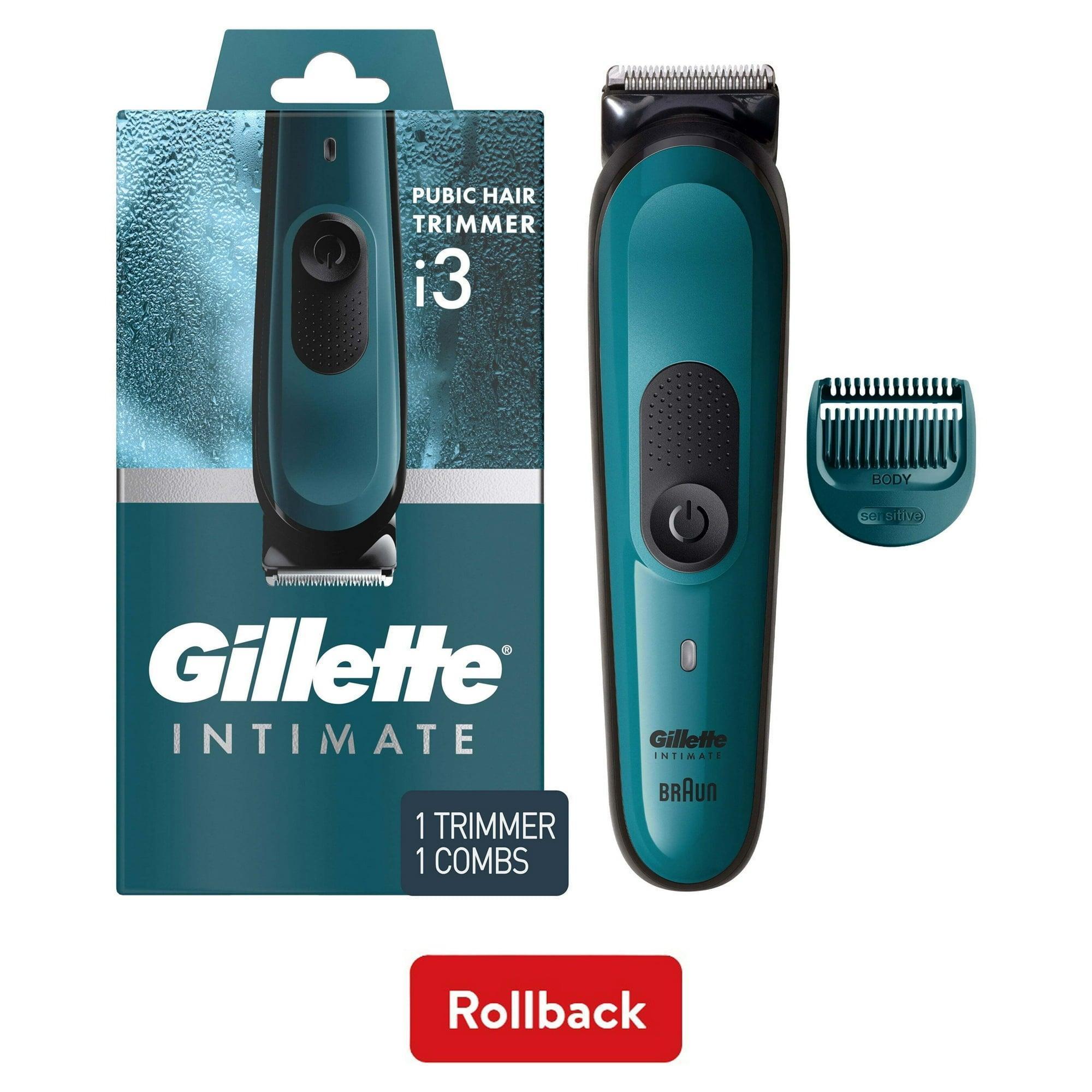 Gillette Intimate i3 Men's Pubic Hair Electric Trimmer for Men, Waterproof, Blue - ClubOn