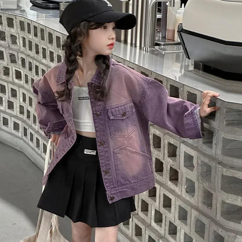 Vintage Denim Jacket for Kids - Trendy Autumn/Winter Coat - ClubOn