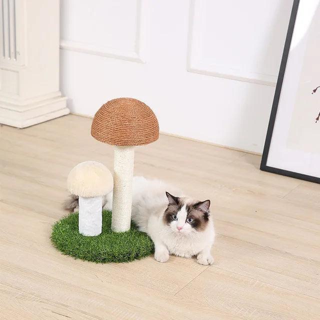 Cute Mushrooms Cat Scratcher Board - Sisal Mat & Toy - ClubOn