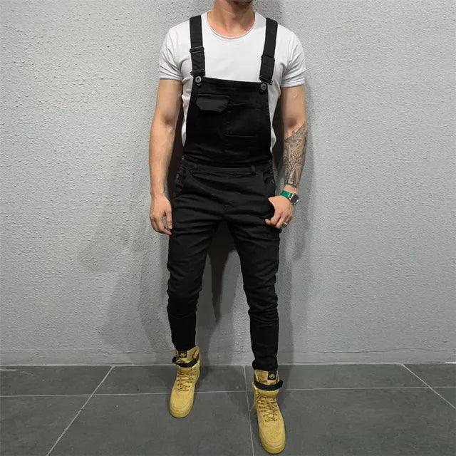 Men’s Denim Dungaree Bib Overalls - Casual Jumpsuit - ClubOn