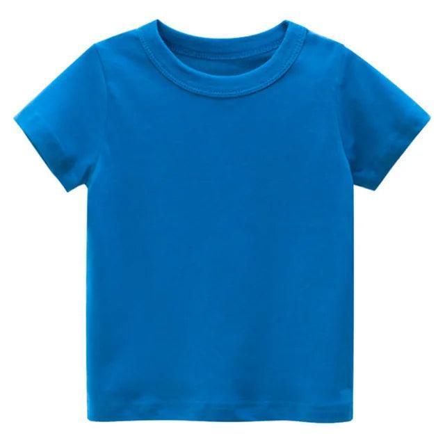 Kids Solid Cotton T-Shirt Tops - Summer Tees for Boys & Girls - ClubOn
