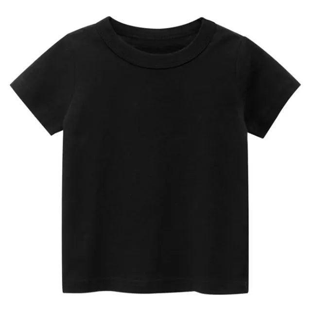 Kids Solid Cotton T-Shirt - Short Sleeve Summer Tees - ClubOn