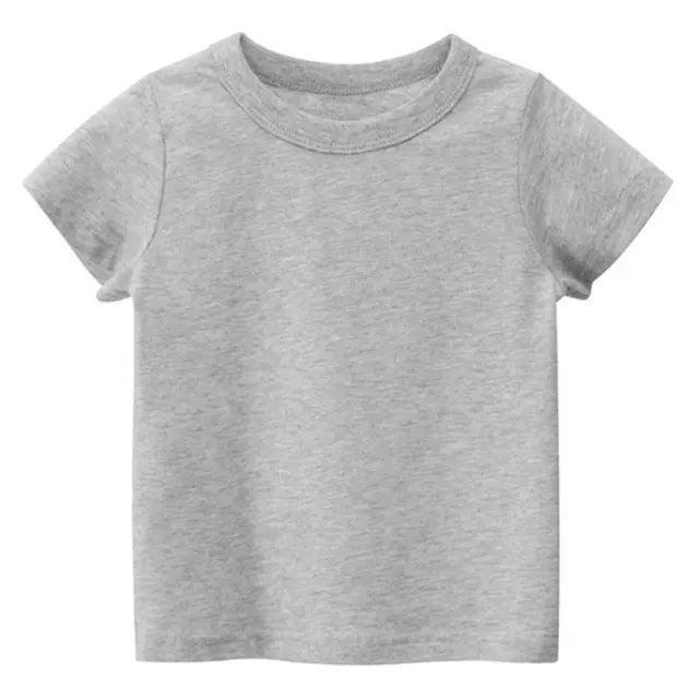 Kids Solid Cotton T-Shirt - Short Sleeve Summer Tees - ClubOn