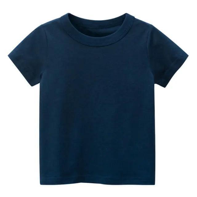 Kids Solid Cotton T-Shirt Tops - Summer Tees for Boys & Girls - ClubOn