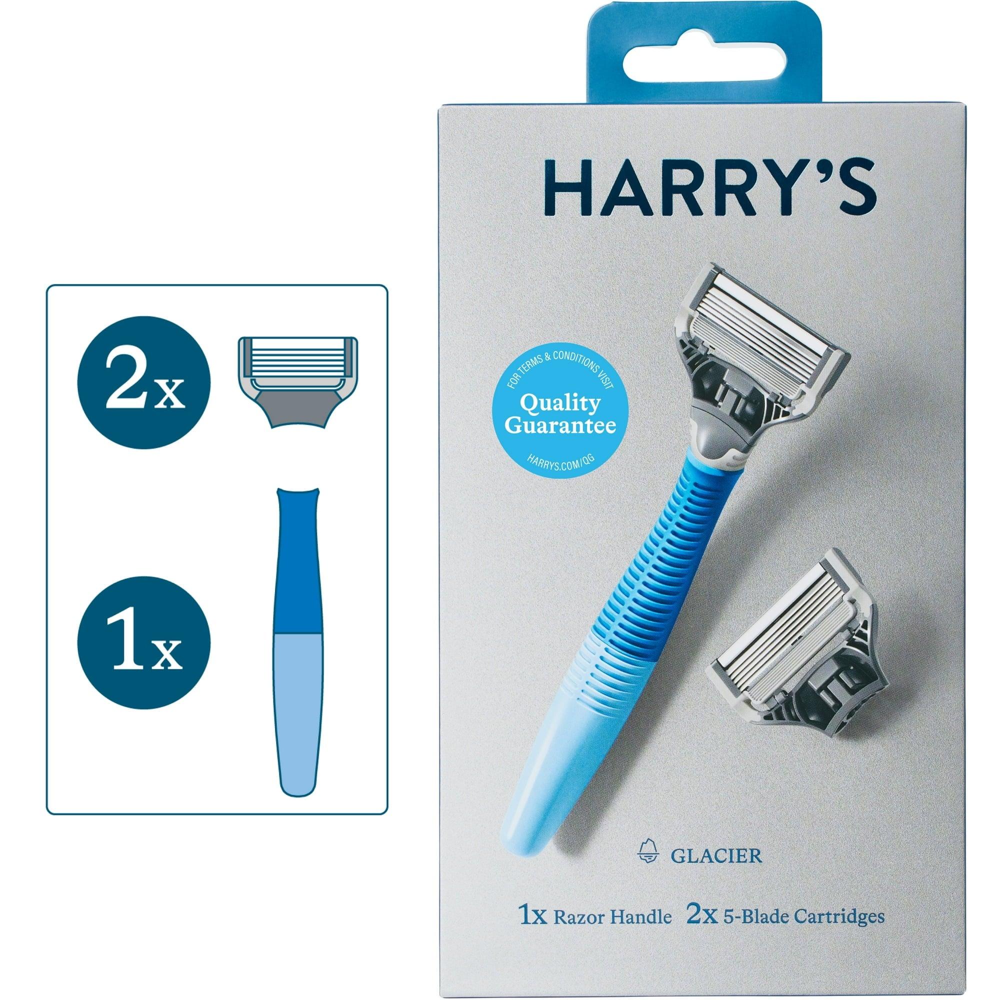 Harry's Shaving Razor for Men with 2 Blade Refills, Glacier Blue - ClubOn