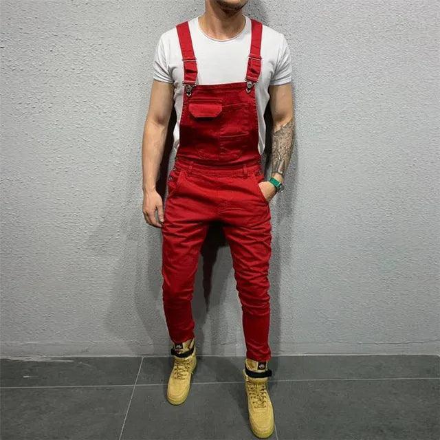 Men’s Denim Dungaree Bib Overalls - Casual Jumpsuit - ClubOn