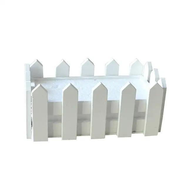 Wooden Flower Pot with Bamboo Fence - Mini Plant Basket - ClubOn