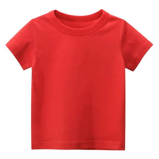 Kids Solid Cotton T-Shirt Tops - Summer Tees for Boys & Girls - ClubOn