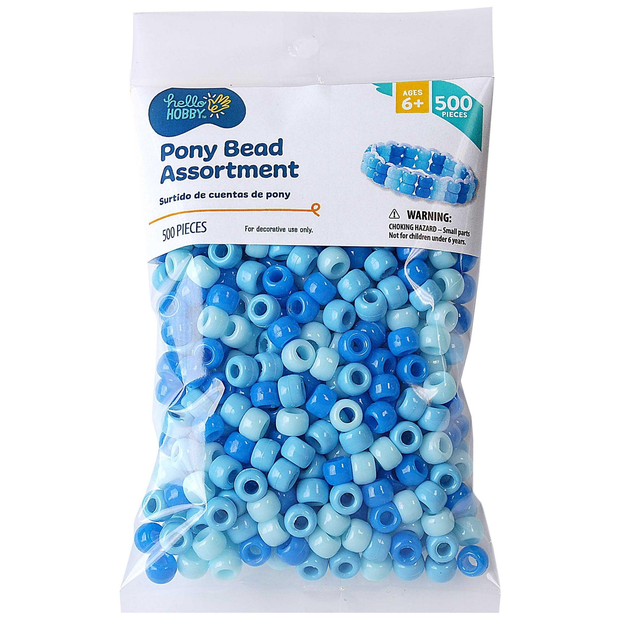 Hello Hobby Blue Ombre 9x6MM Plastic Pony Beads, 500 Pieces, Friendship Bracelet Making - ClubOn