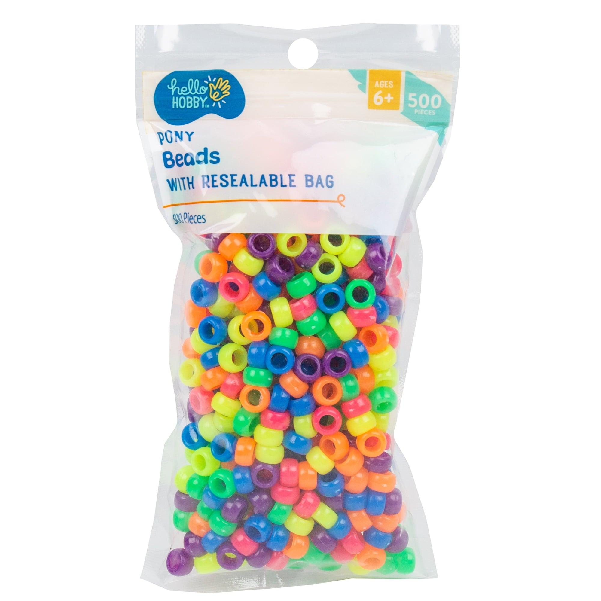 Hello Hobby Neon Pony Beads, 500-Pack, for Boys & Girls, Ages 6+ - ClubOn