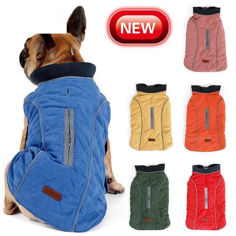 Quilted Dog Coat - Warm Retro Vest for Big Dogs - ClubOn