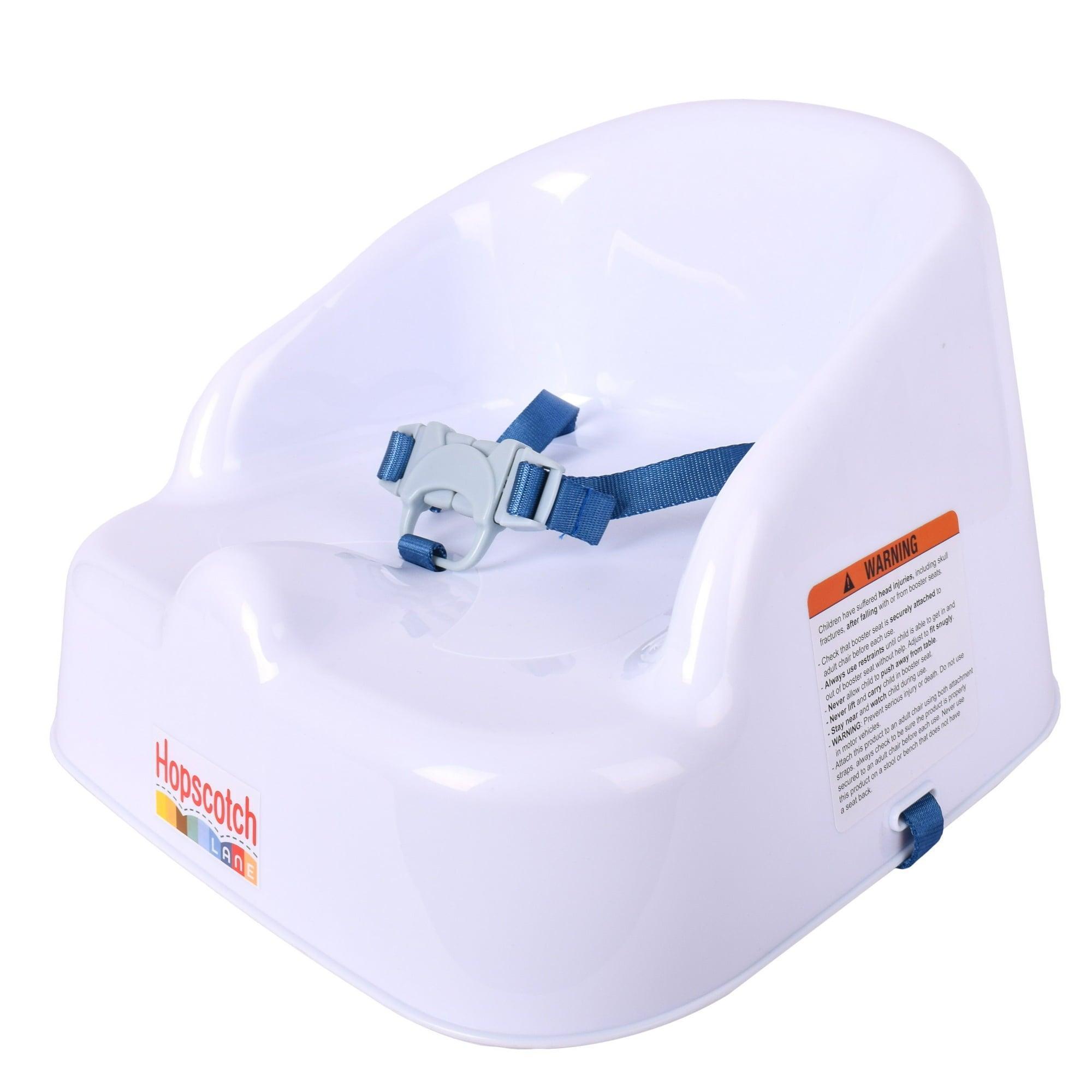 Hopscotch Lane Booster Seat with Straps, White – For Children 6+ Months - ClubOn