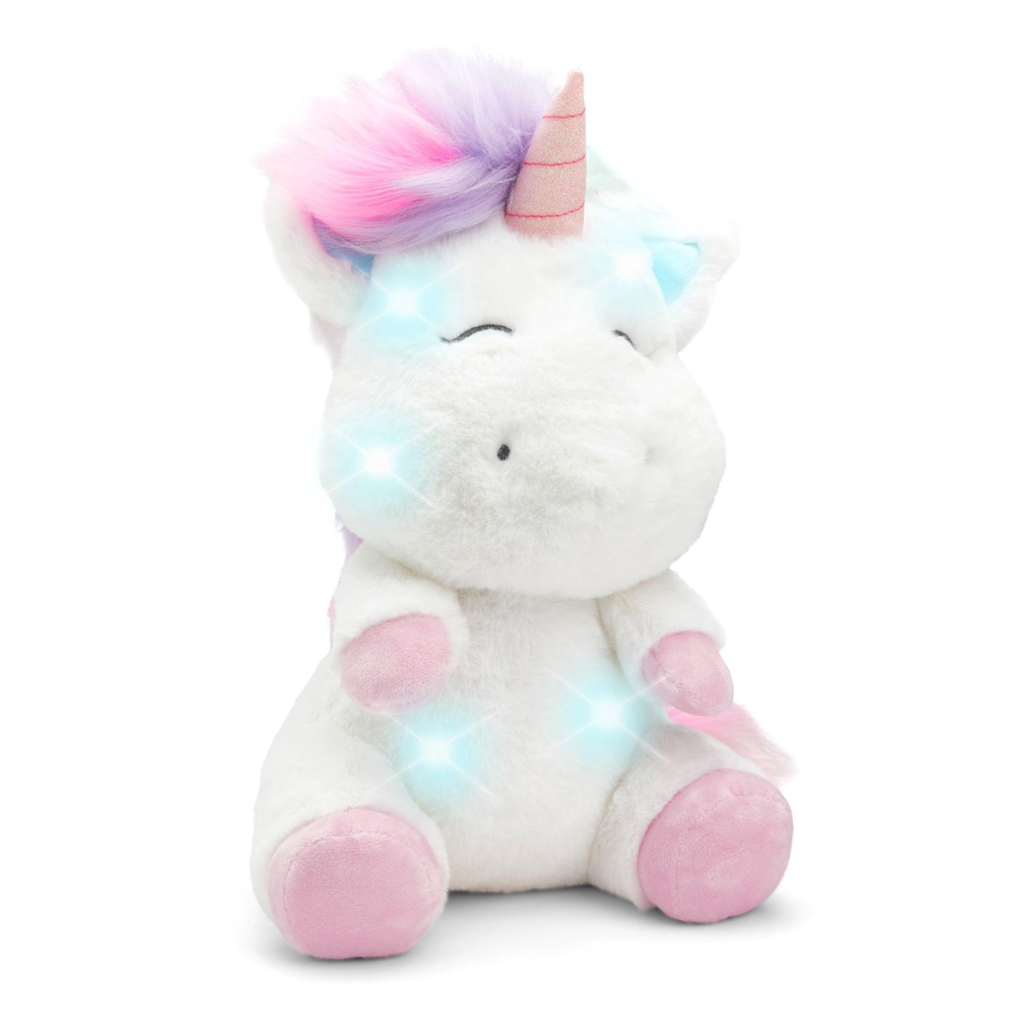 Hugs and Cuddles Glow Brights 12" Unicorn Plush with LED Lights & Sound Effects - ClubOn