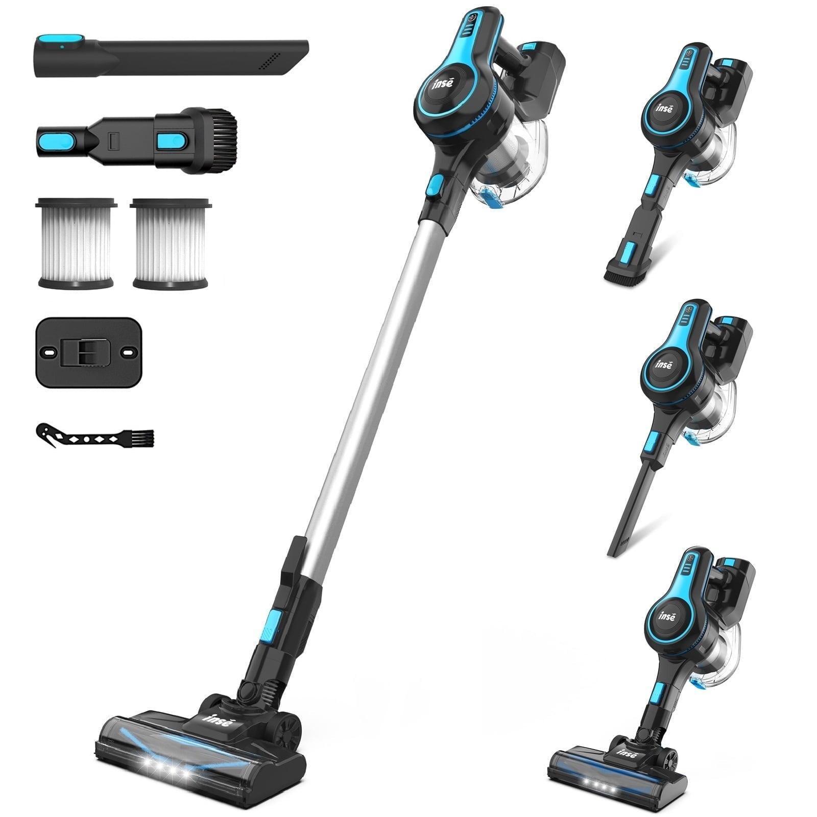 INSE Lightweight Cordless Stick Vacuum Cleaner - 25kPa Suction, 45min Runtime - ClubOn