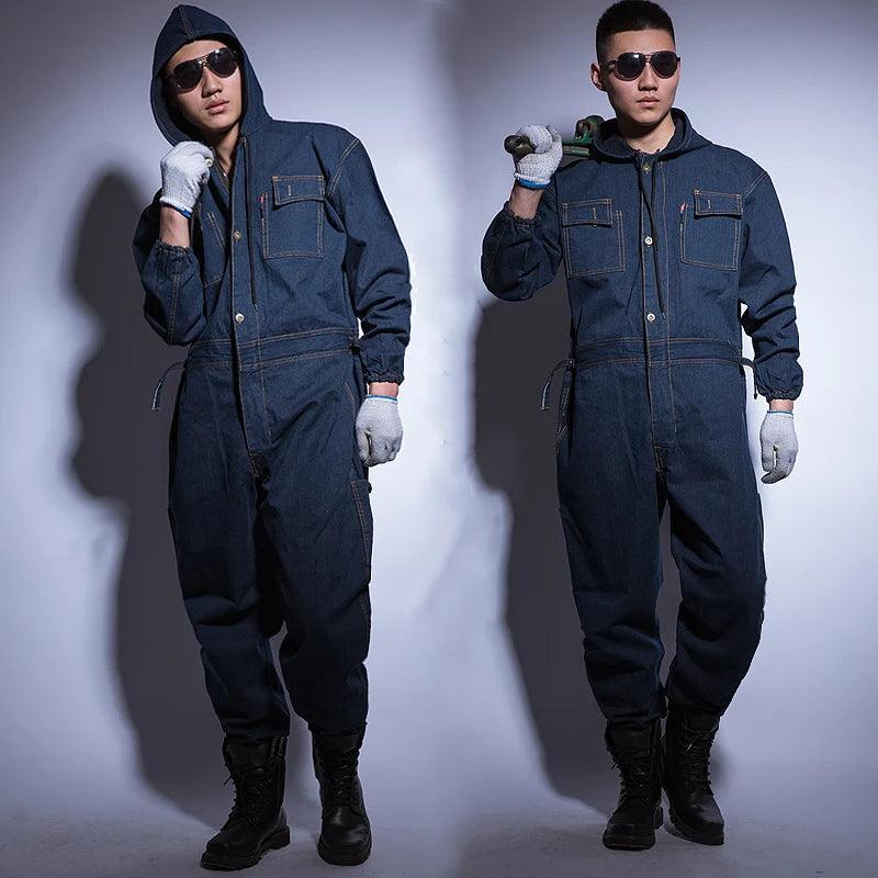 Thick Denim Jumpsuit - Winter Welding Overalls for Men - ClubOn