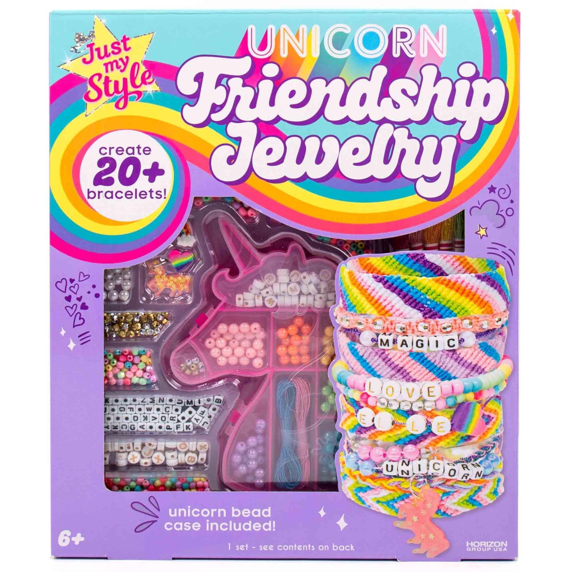 Just My Style Unicorn Friendship Bracelet Making Kit, DIY Craft for Kids, Ages 6+ - ClubOn