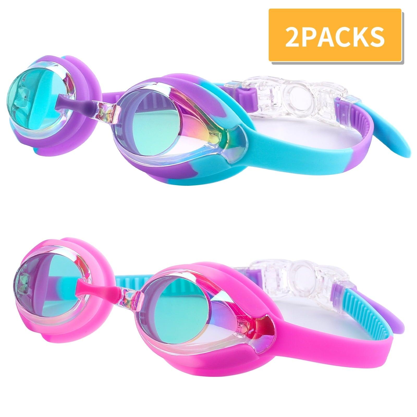Kids Swim Goggles for Ages 3-15, 2-Pack Anti-Fog, Leak-Proof Swimming Goggles for Boys & Girls - ClubOn