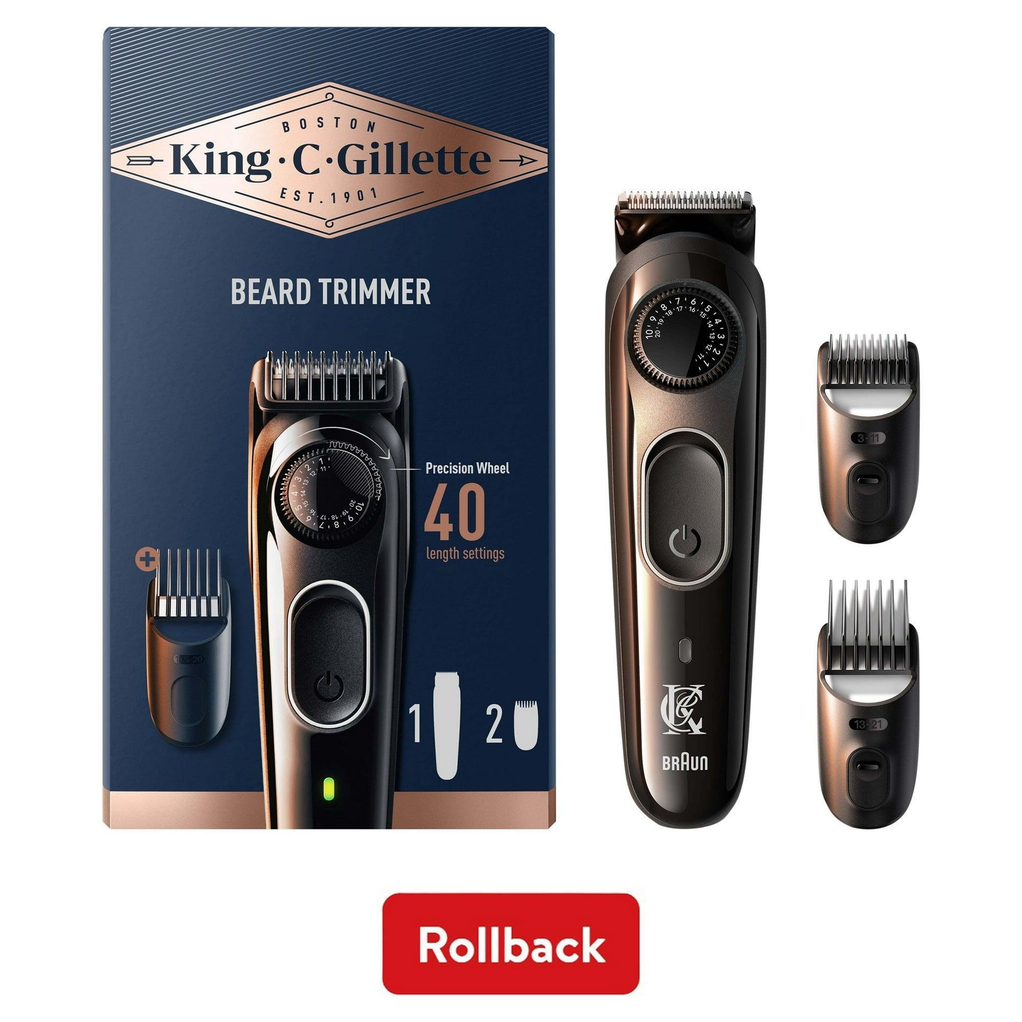 King C. Gillette Beard Trimmer for Men, Cordless Rechargeable Electric Razor - ClubOn