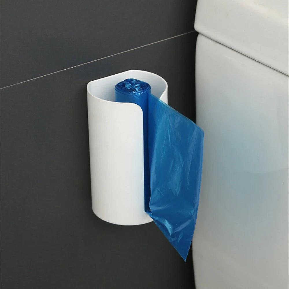 Wall-Mounted Plastic Bags Holder - Punch-Free Garbage Bag Organizer - ClubOn