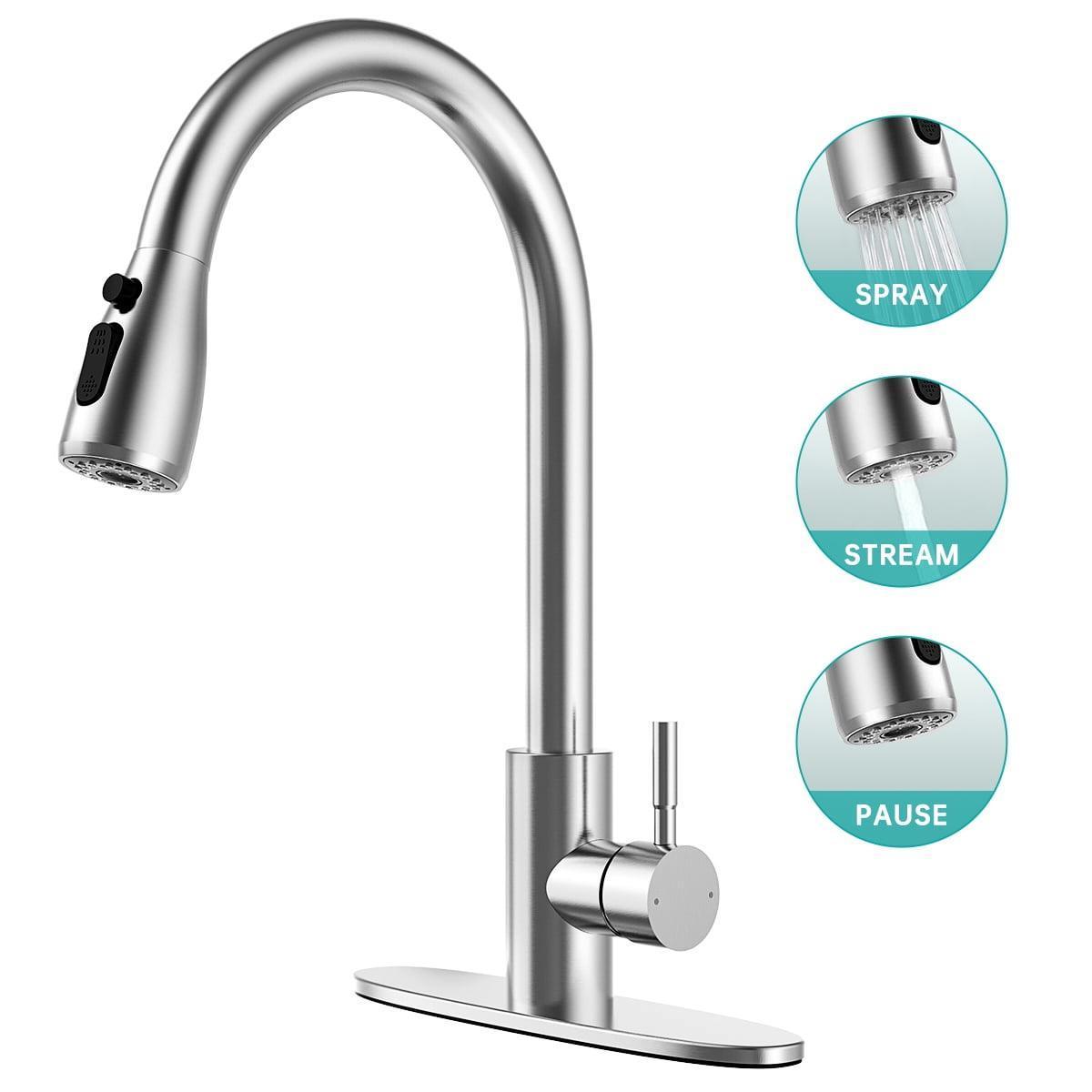 High Arc Kitchen Sink Faucet with Pull Down Sprayer - Single Handle - ClubOn