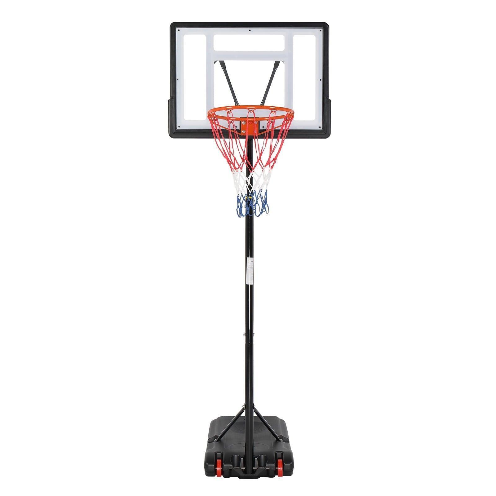Ktaxon 33 In. Portable Basketball Hoop Stand, Adjustable 6.5-8 ft Goal System with PVC Backboard (Indoor/Outdoor) - ClubOn