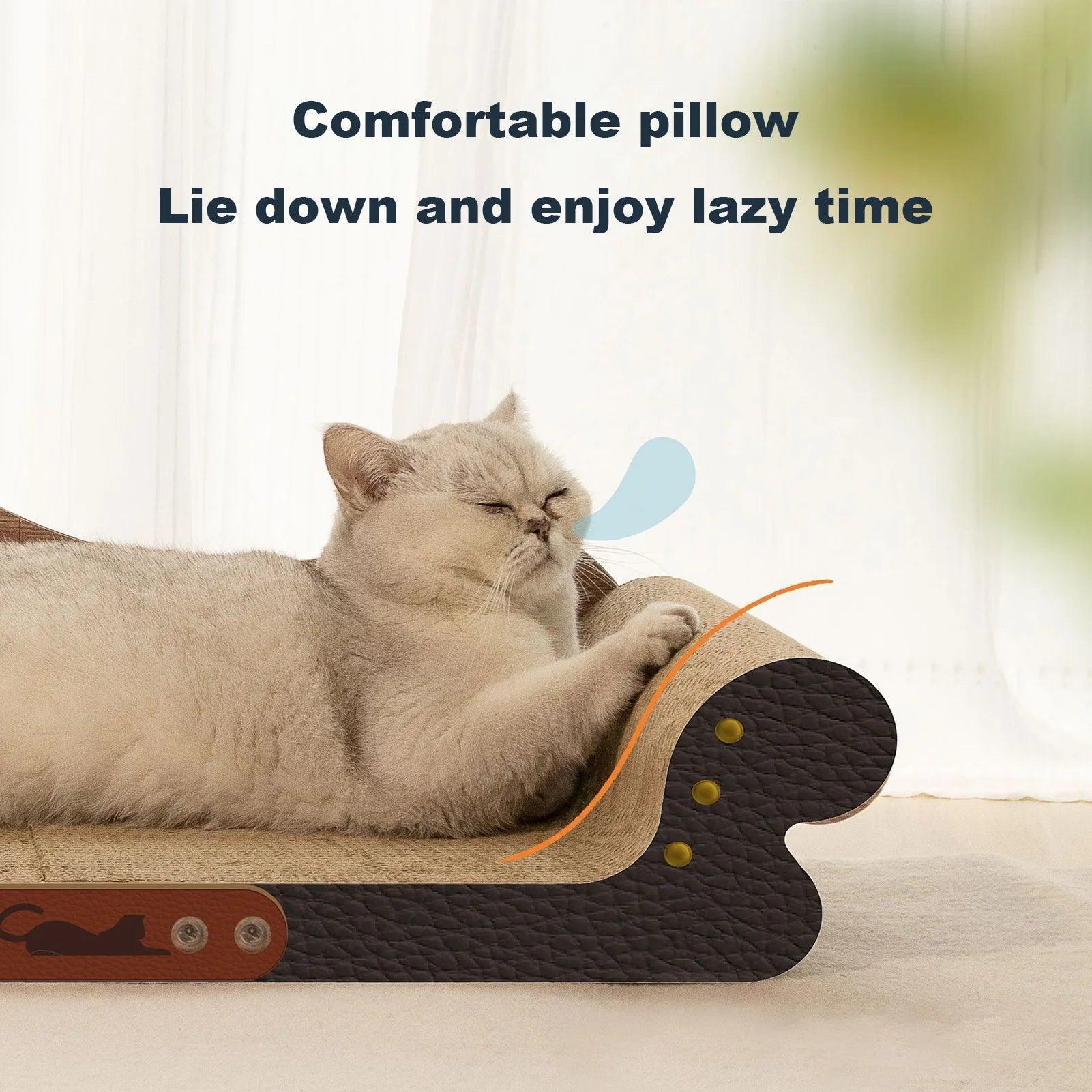 Oversized Cat Scratcher Bed | Lounge Scratch Board & Protector - ClubOn