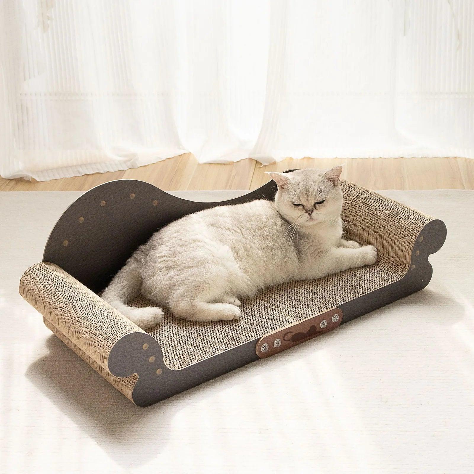 Oversized Cat Scratcher Bed | Lounge Scratch Board & Protector - ClubOn