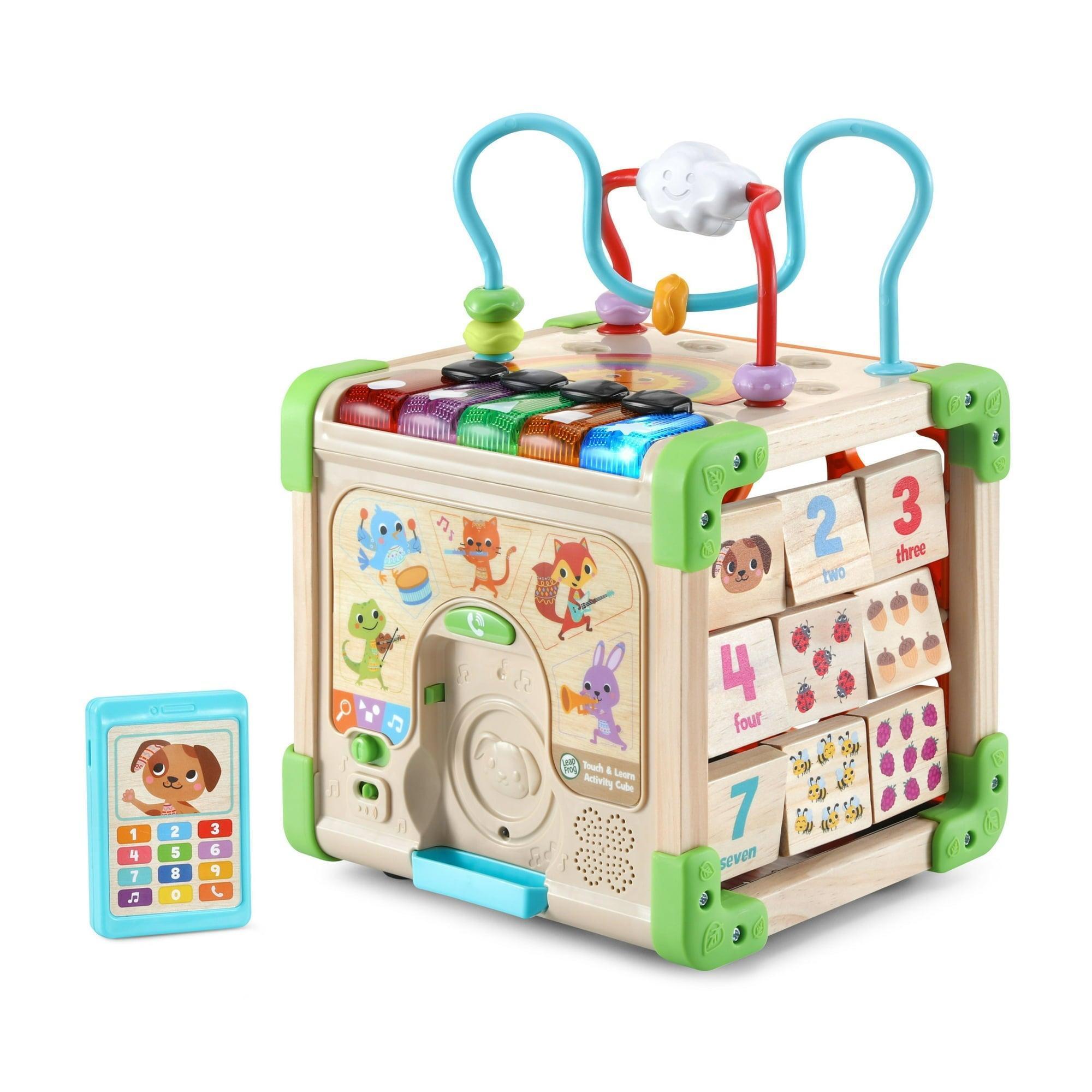 LeapFrog Touch & Learn Wooden Activity Cube™, 100% FSC-Certified Wood Baby Activity Center - ClubOn