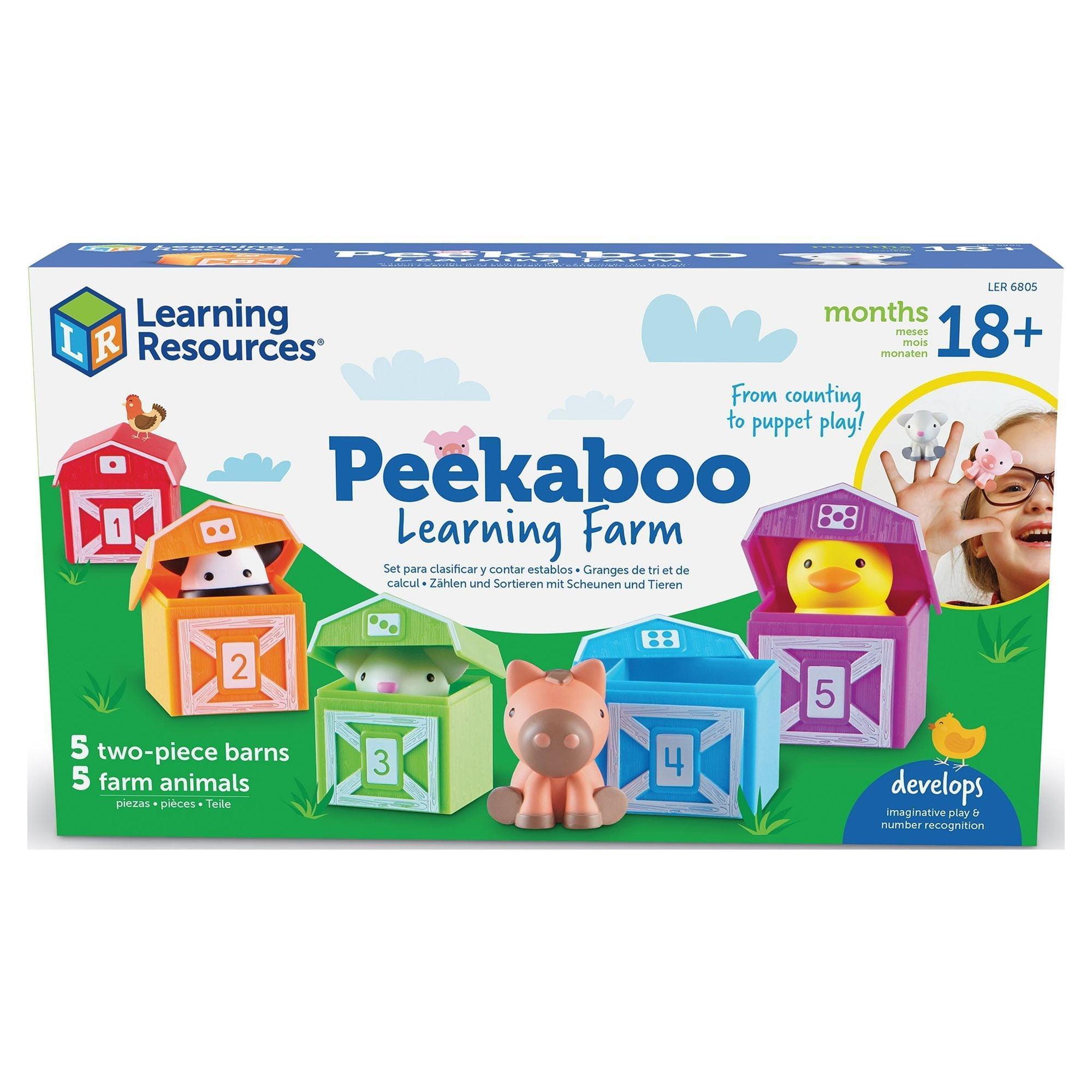 Learning Resources Peekaboo Learning Farm, Toddler Educational Toy, Sustainable, 18+ months - ClubOn