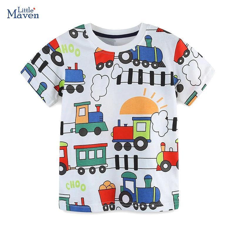 Little Maven Cartoon Train T-Shirts for Baby Boys (2-7Y) - ClubOn