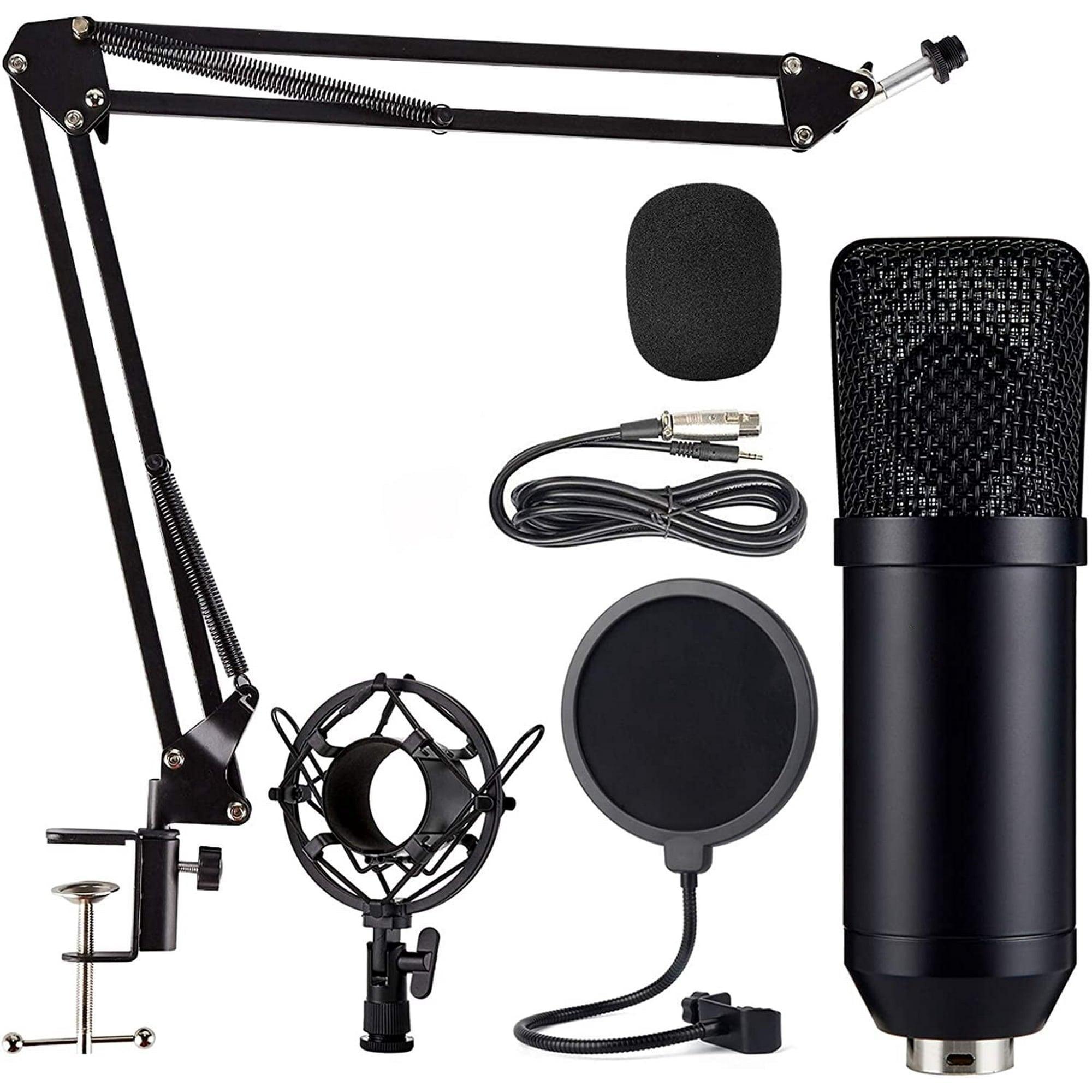 Condenser Microphone Kit for Streaming, Gaming & Recording – Includes Arm Stand, Shock Mount, Pop Filter, and Sound Adapter - ClubOn