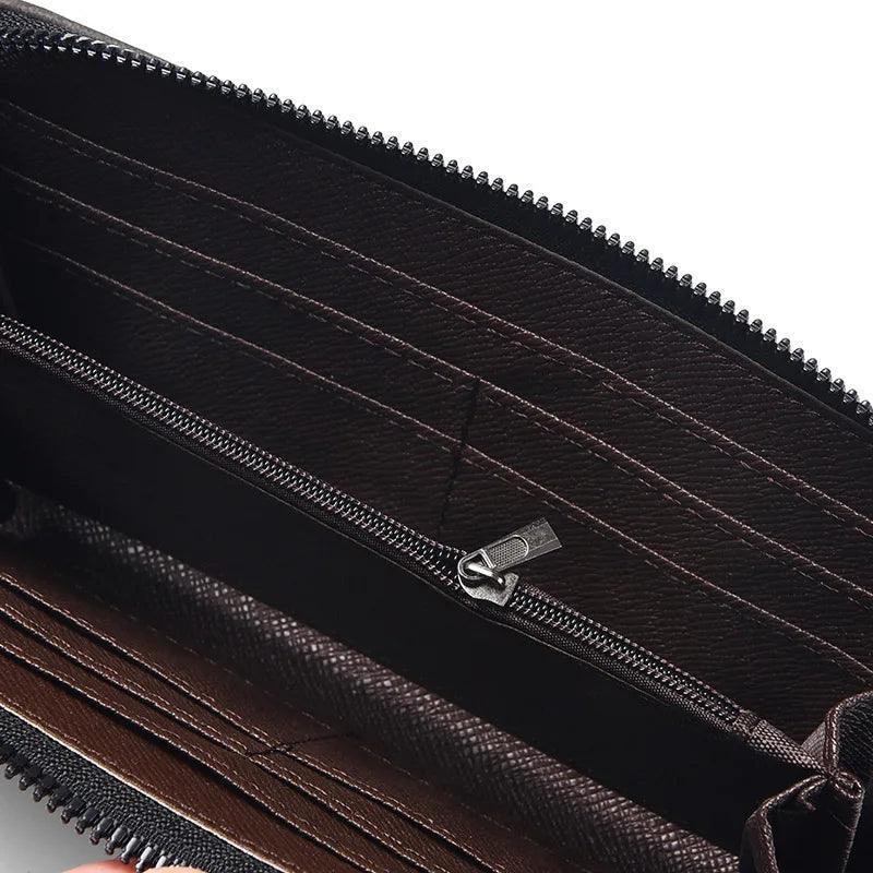 Men's Long Wallet - Fashionable Card Holder with Zipper Pouch - ClubOn