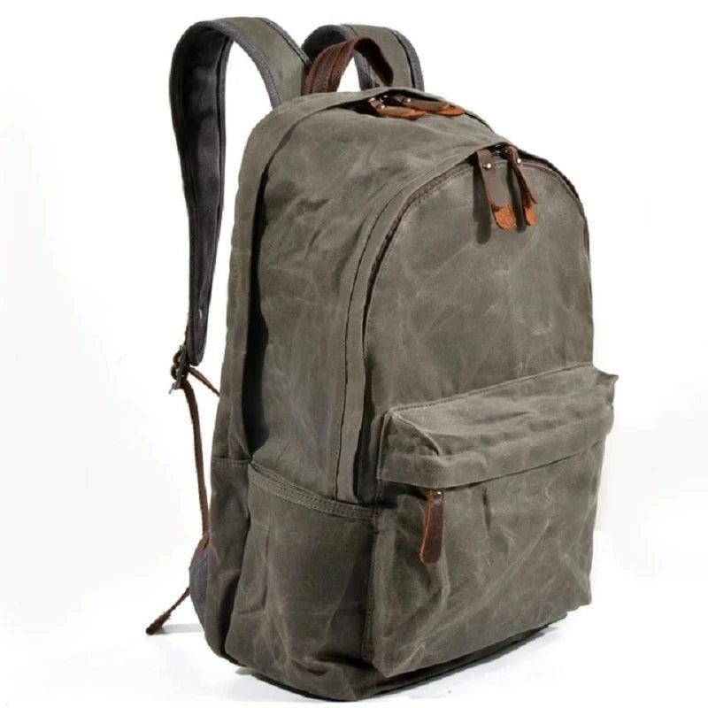 Waterproof Oil Wax Canvas Daypack - Unisex Vintage Backpack - ClubOn