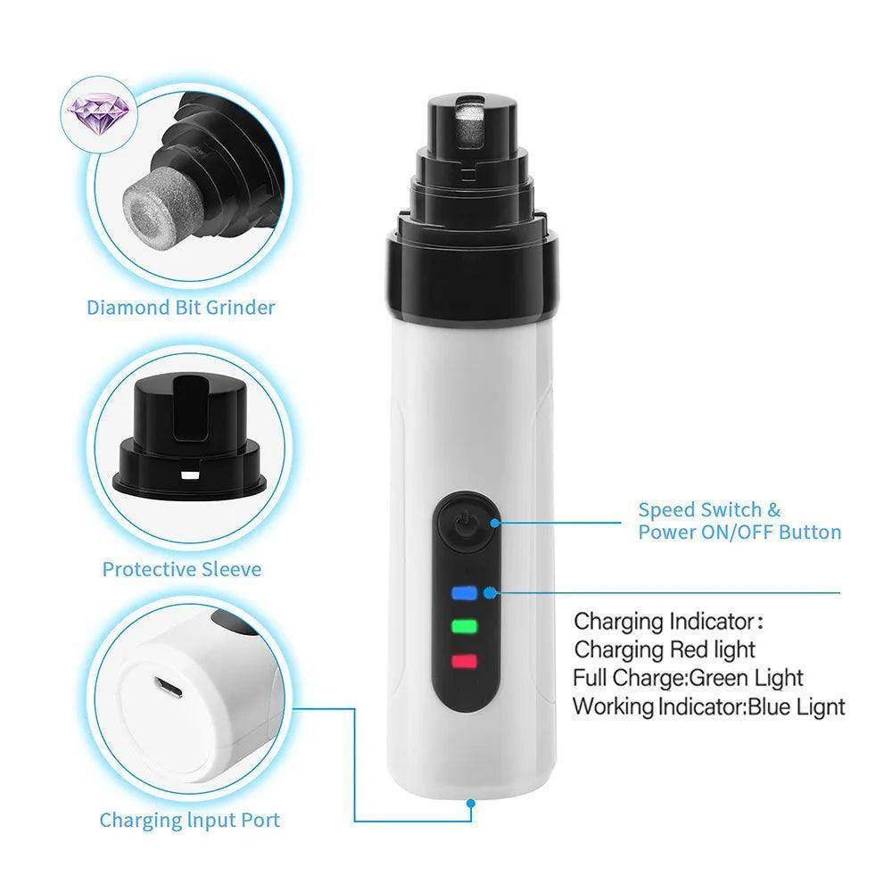 Electric Dog Nail Clippers - Rechargeable Nail Grinder for Pets - ClubOn