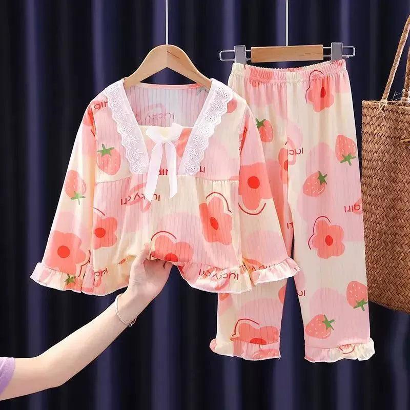 Girls' Long Sleeping Pajamas - Cute Princess Design for Spring & Autumn - ClubOn