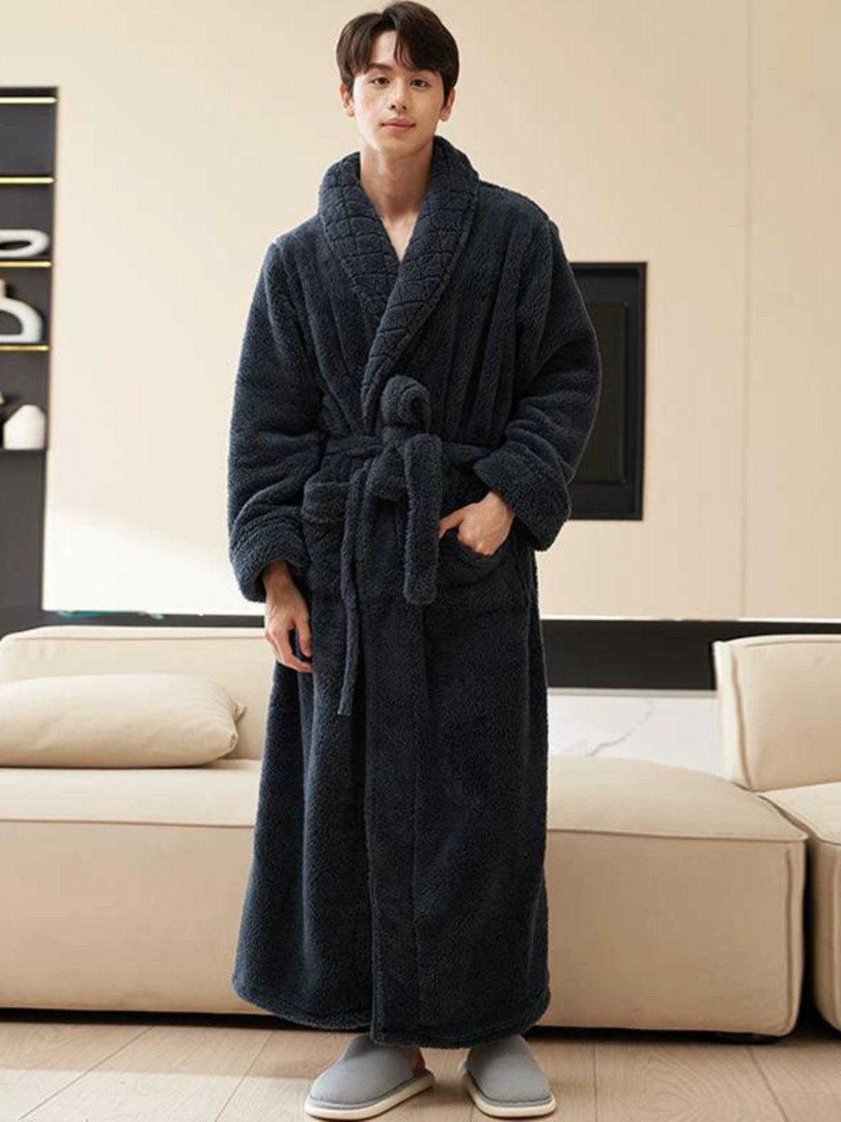 Men’s Sleeping Robes Bathrobes – Thick Large Size Comfort - ClubOn