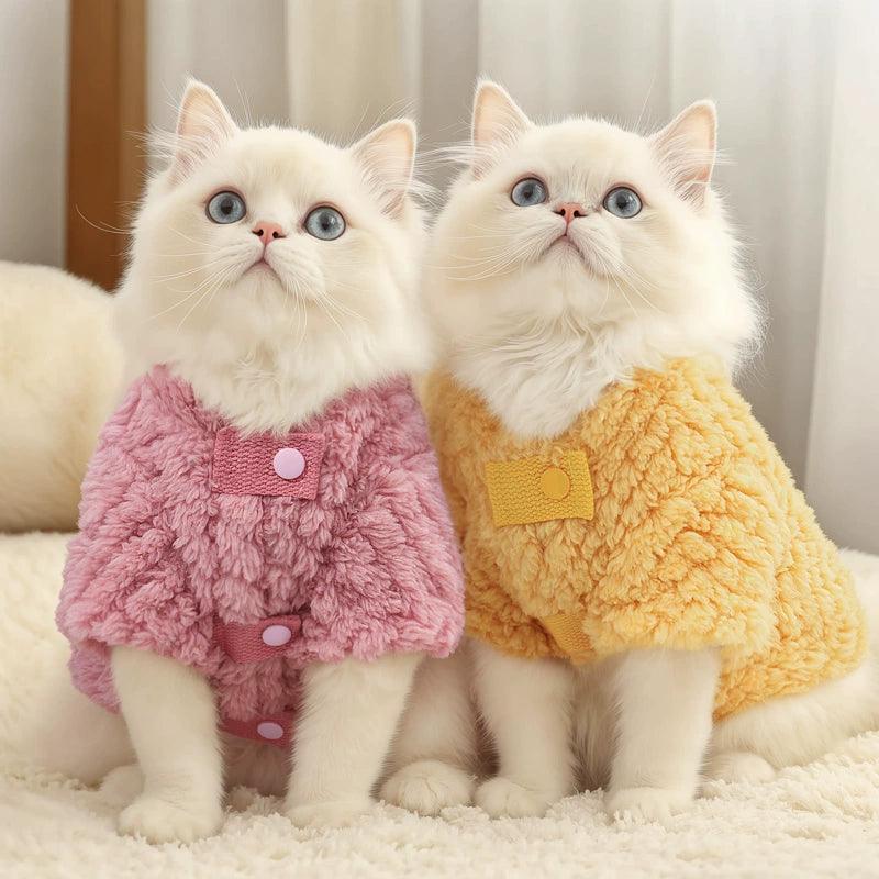 Autumn & Winter Warm Cat Jacket - Plush Cotton Coat for Pets - ClubOn