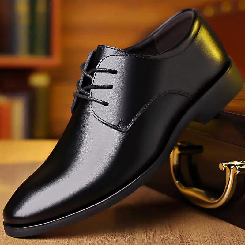 Men's Leather Shoes - Autumn & Spring Wedding Dress Shoes for Men - ClubOn