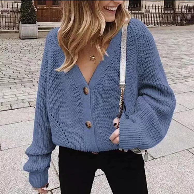 Zoki Women’s Knitted Cardigans Sweater | Fashionable Autumn Long Sleeve - ClubOn